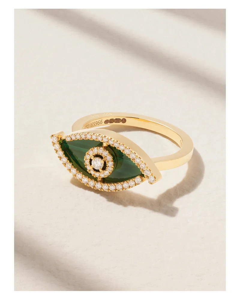 Messika Lucky Eye Ring Aus 18 Karat Gold Mit Malachit Und Diamanten Gold