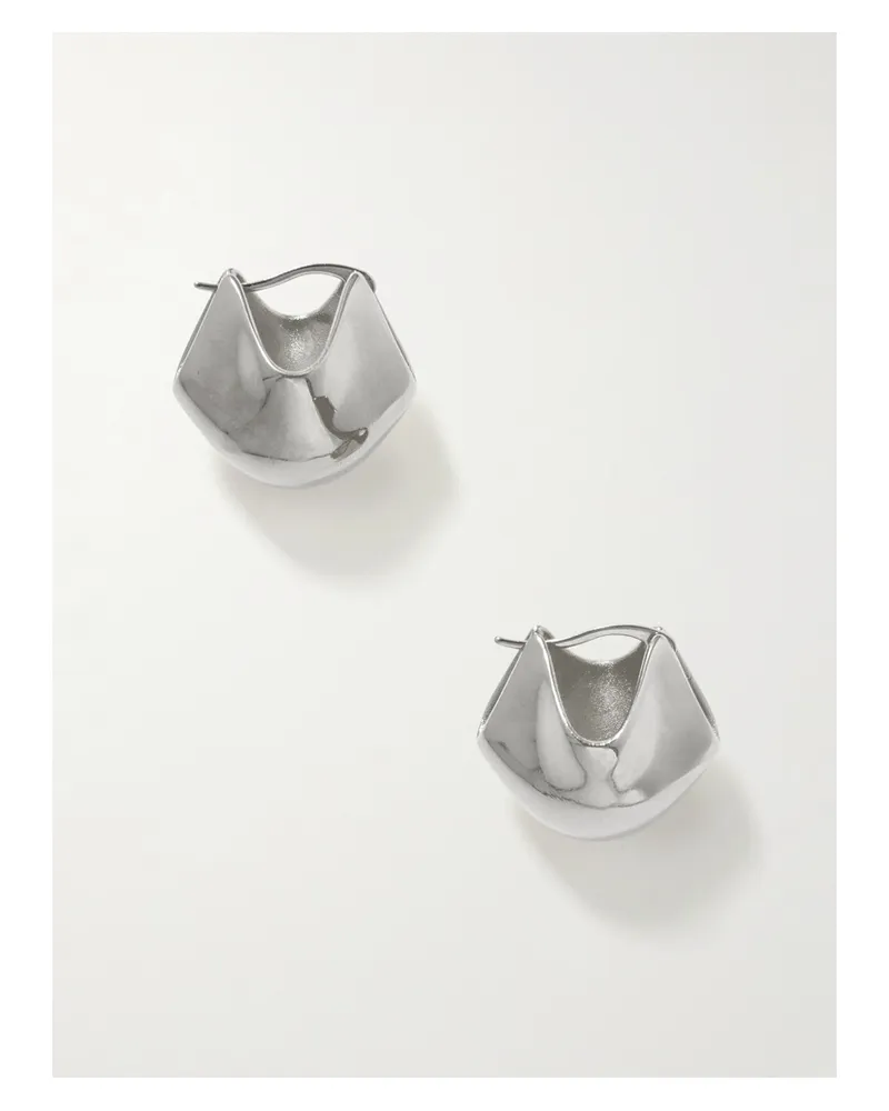KHAITE Lotus Kleine Silberfarbene Ohrringe Silber