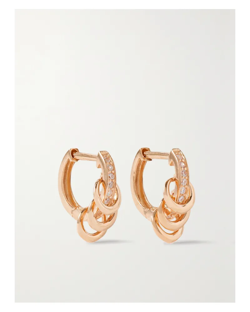 Loren Stewart Net Sustain Creolen Aus Recyceltem 14 Karat Gold Mit Kristallen Gold