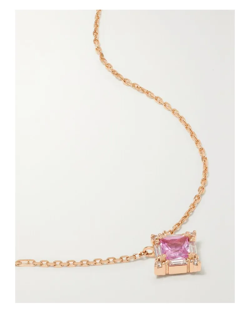Suzanne Kalan Kette Aus 18 Karat Roségold Mit Saphir Und Diamanten Gold