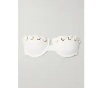 Halliday Bandeau-bikini-oberteil Mit Bügeln Und Verzierungen - Elfenbein