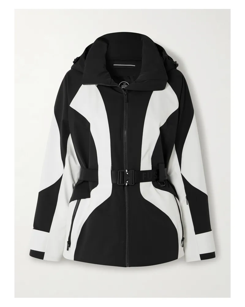 FUSALP Lexa Zweifarbige Skijacke Mit Kapuze Und Gürtel - Schwarz Schwarz