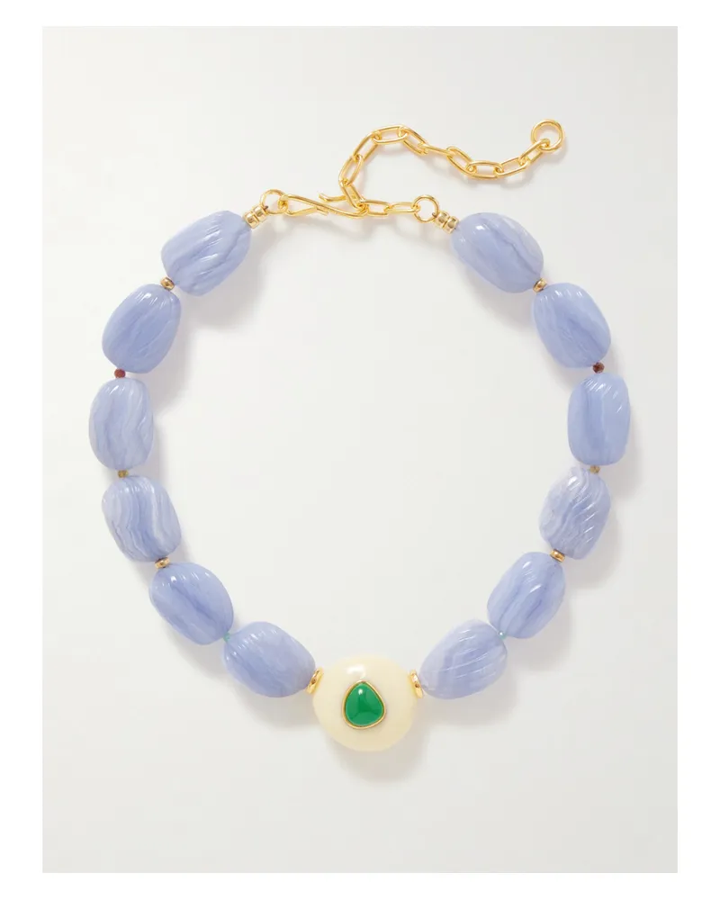 Lizzie Fortunato Andalusia Kette Mit Mehreren Steinen Und Vergoldeten Details - Blau Blau
