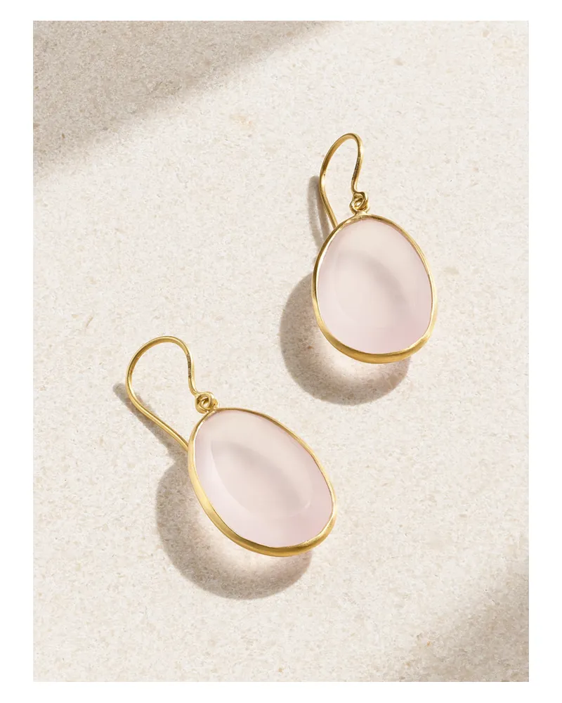 Pippa Small Ohrringe Aus 18 Karat Gold Mit Rosenquarzen - Pink Pink