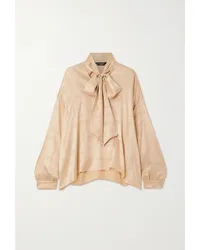 Balenciaga Oversized-schluppenbluse aus Jacquard aus Seidensatin Neutral