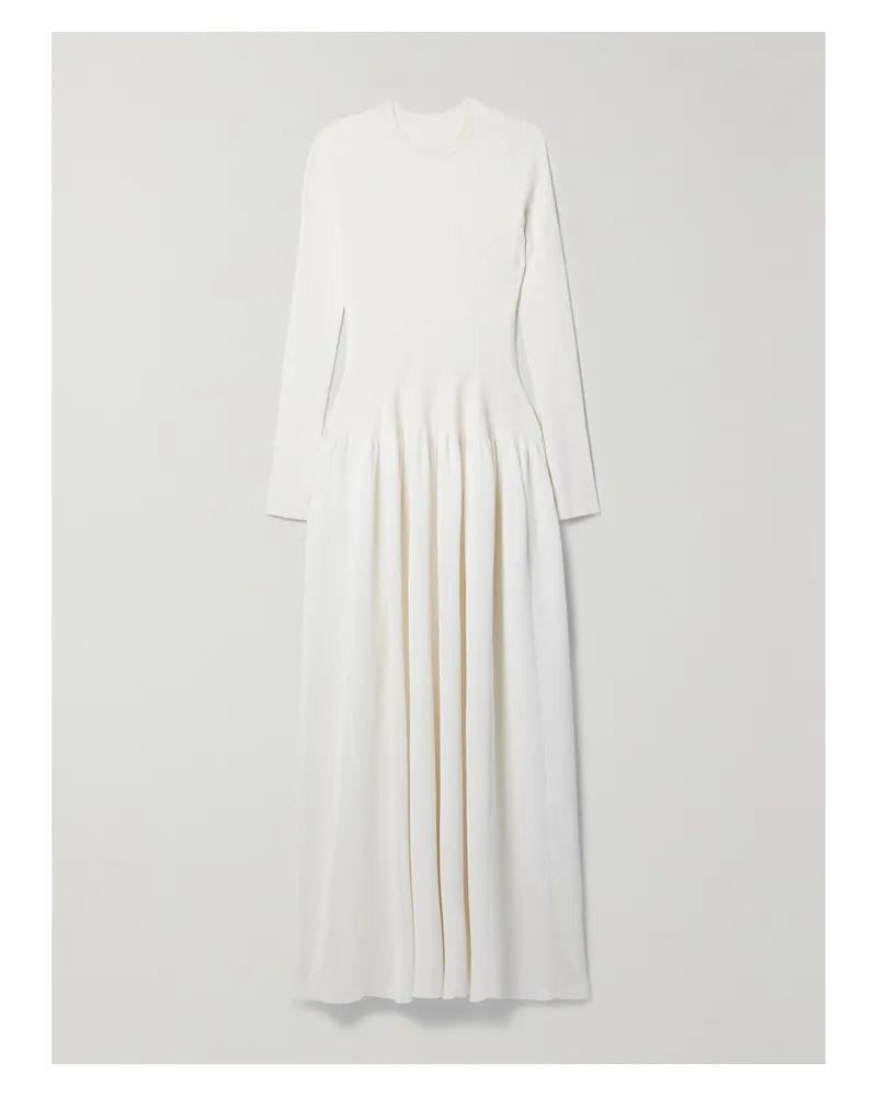 Altuzarra Denning Maxikleid Aus Jersey Und Rippstrick - Weiß Weiß