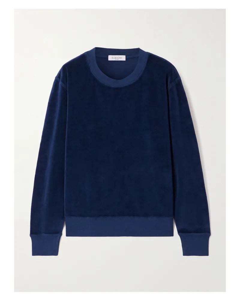 Suzie Kondi Anytime Sweatshirt Aus Velours Aus Einer Baumwollmischung - Blau Blau