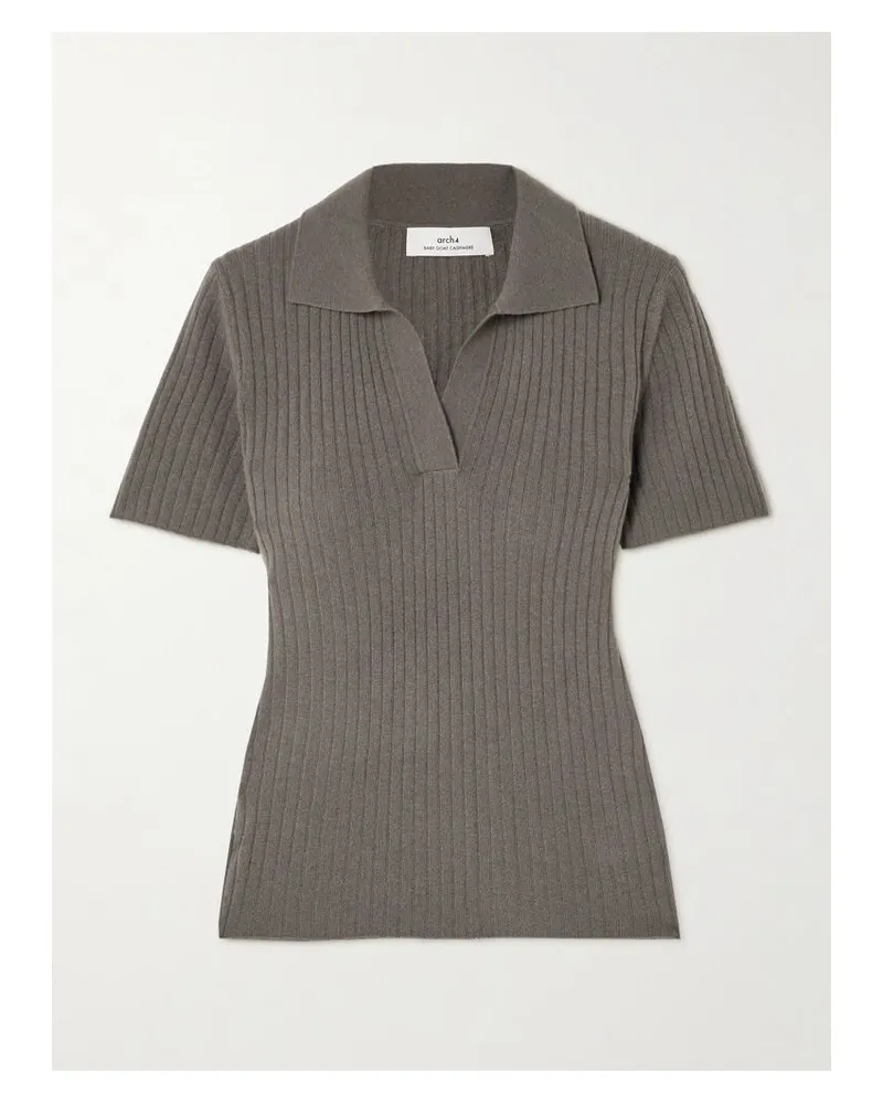 arch4 Jennifer Polohemd Aus Geripptem Kaschmir - Grün Grün