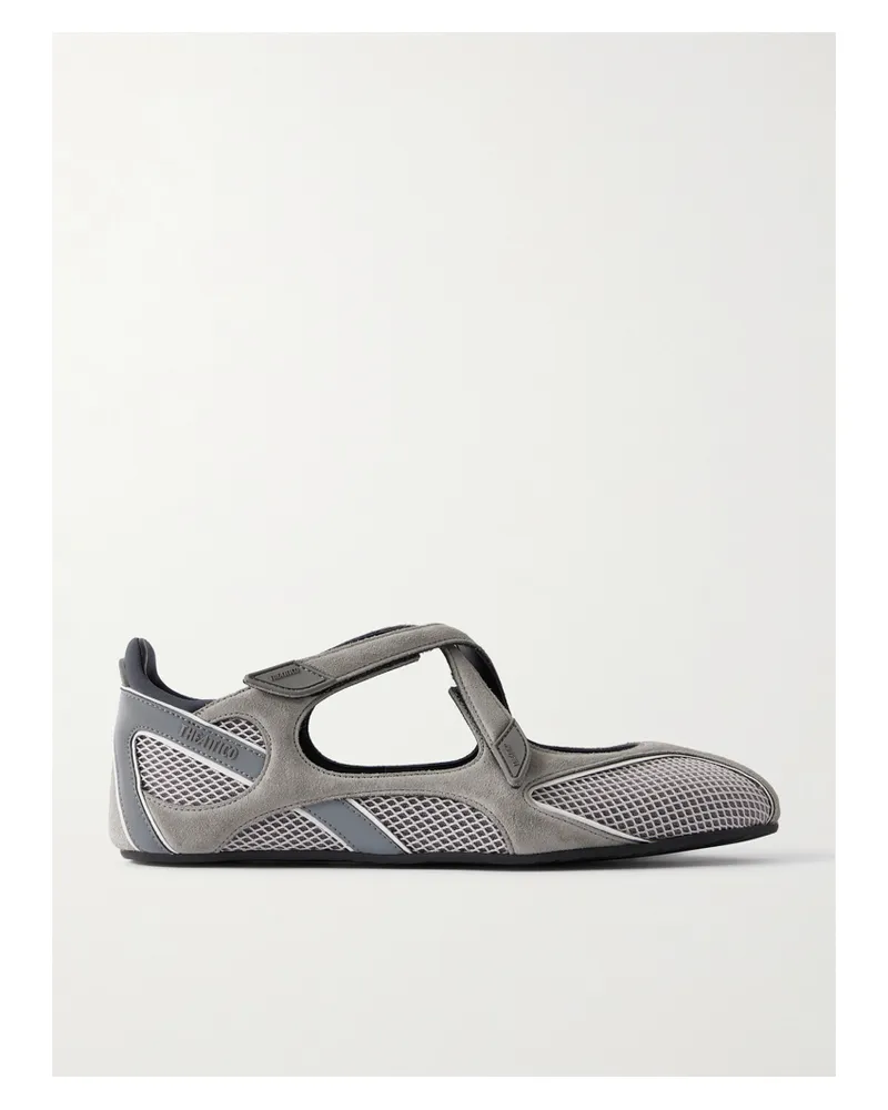 ATTICO Floor 01 Flache Schuhe Aus Veloursleder Mit Mesh-einsätzen - Grau Grau
