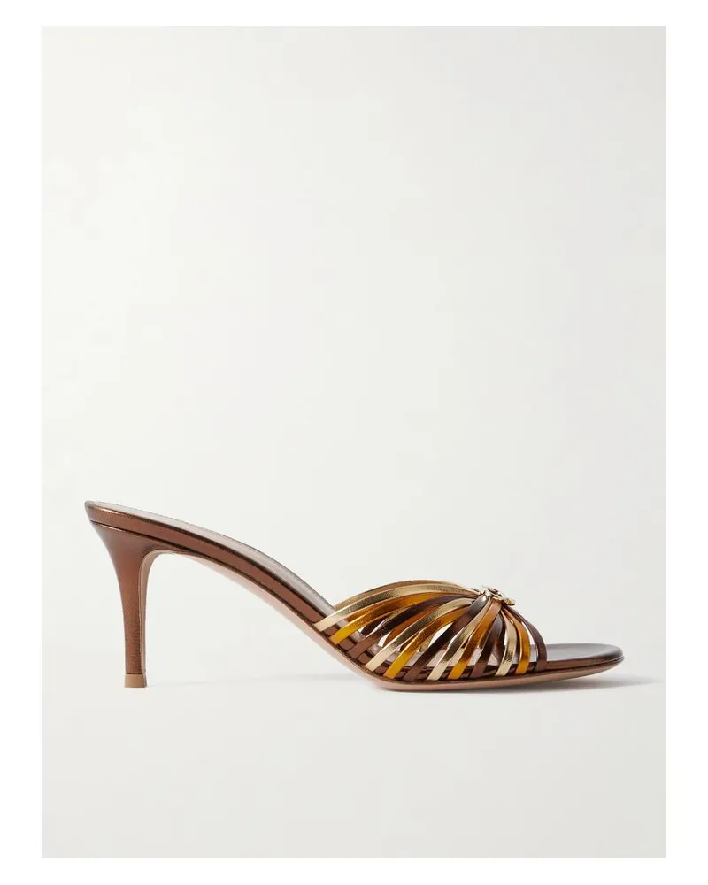 Gianvito Rossi Vyna Mules Aus Metallic-leder - Braun Braun