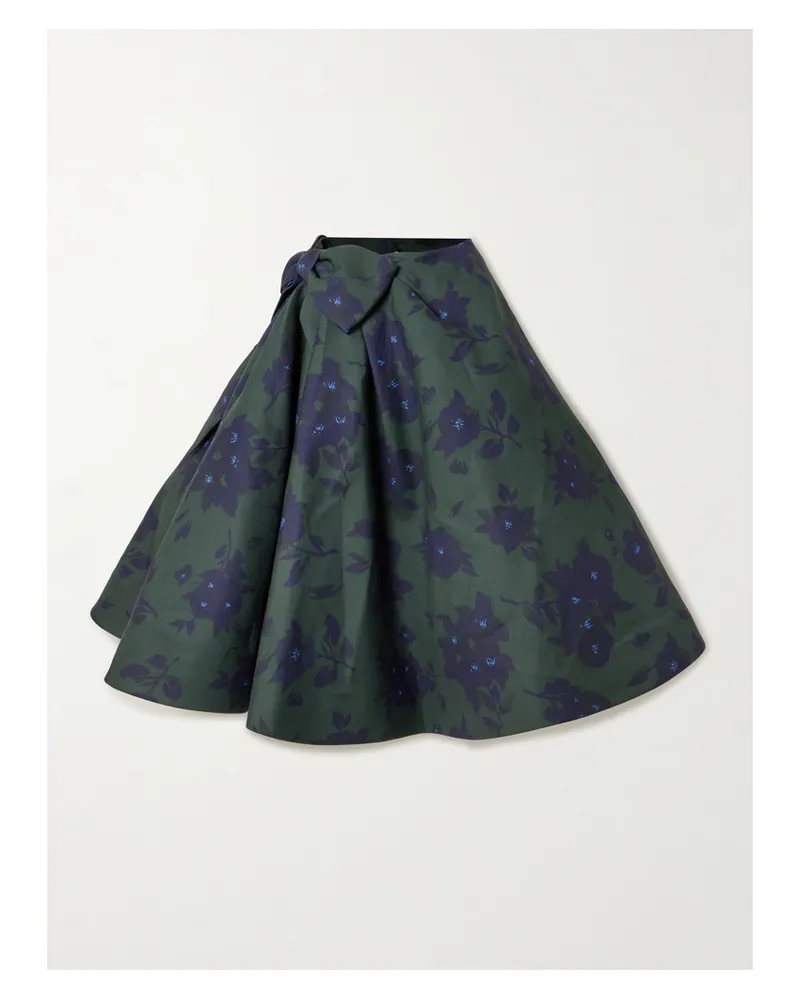 SHUSHU/TONG Midirock Aus Baumwolle Mit Blumenprint Und Schleife - Grün Grün