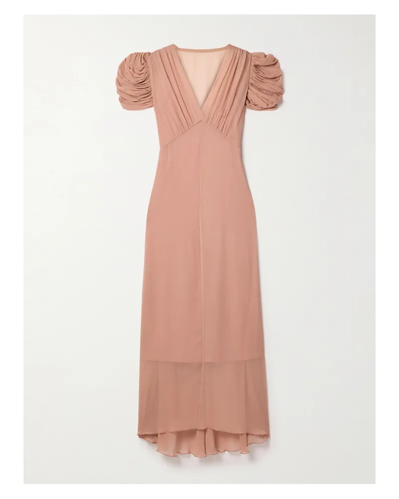 Zimmermann Eden Asymmetrisches Kleid Aus Seiden-georgette Mit Raffungen - Neutral Neutral