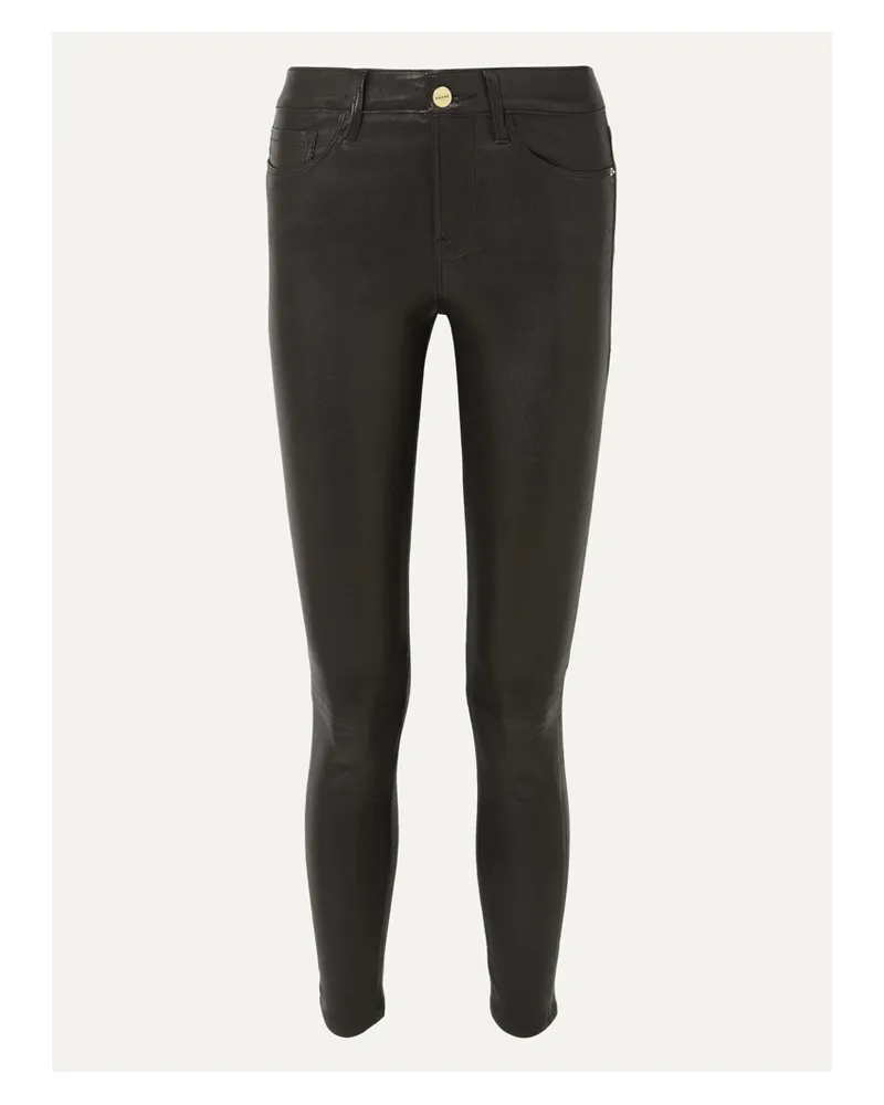 Frame Denim Le High Skinny Lederhose - Schwarz Schwarz