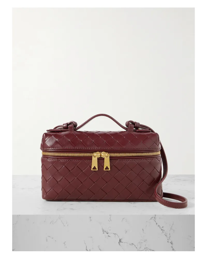 Bottega Veneta Bang Bang Vanity Mini Intrecciato Leather Tote - Burgundy Burgundy