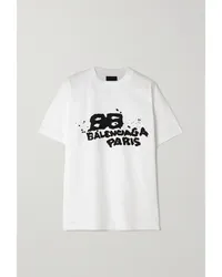 Balenciaga T-shirt aus Baumwoll-jersey mit Print Weiß