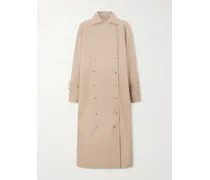 Signature Double-breasted Cotton-blend Gabardine Trench Coat - Neutrals