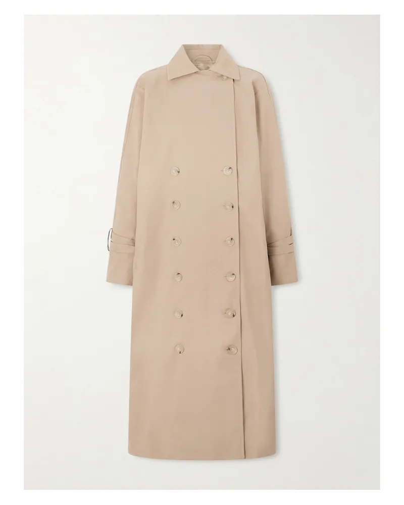 Totême Signature Double-breasted Cotton-blend Gabardine Trench Coat - Neutrals Neutrals