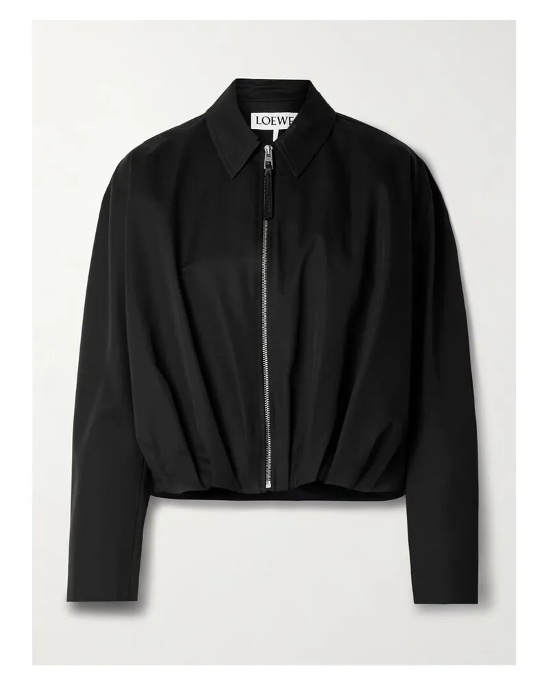 Loewe Jacke Aus Twill Aus Einer Baumwoll-seidenmischung - Schwarz Schwarz