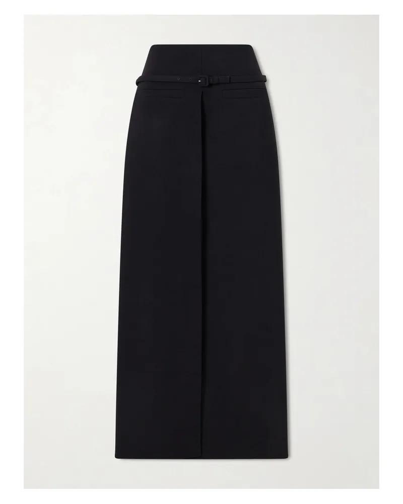 Courrèges Belted Wool-blend Maxi Skirt - Black Black