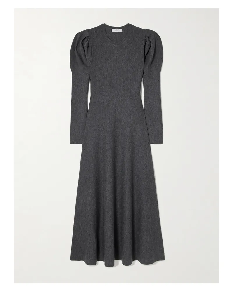 Gabriela Hearst Hannah Midikleid Aus Einer Woll-kaschmirmischung - Grau Grau