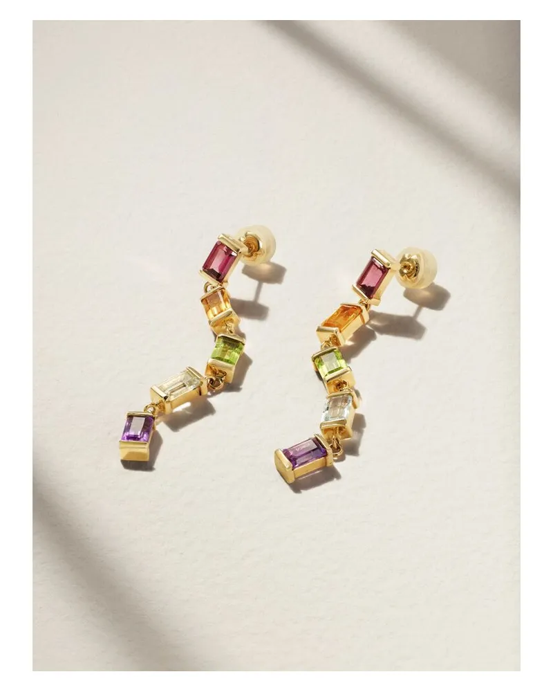 Melissa Joy Manning Ohrringe Aus Recyceltem 14 Karat Gold Mit Mehreren Steinen Gold