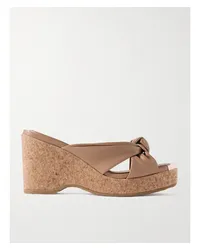 Jimmy Choo Avenue 95 Wedges aus Leder Neutral