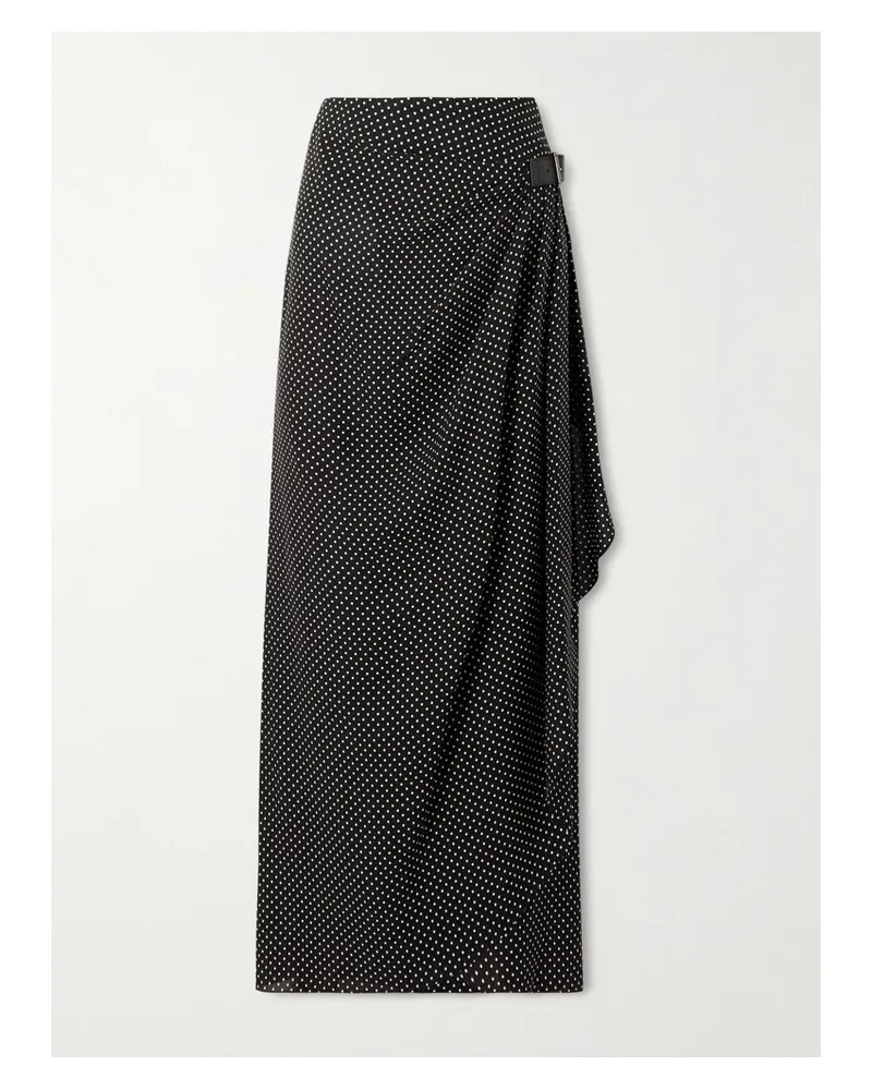 Tom Ford Midirock Aus Seidenchiffon Mit Punkten, Schnalle Und Wickeleffekt - Schwarz Schwarz
