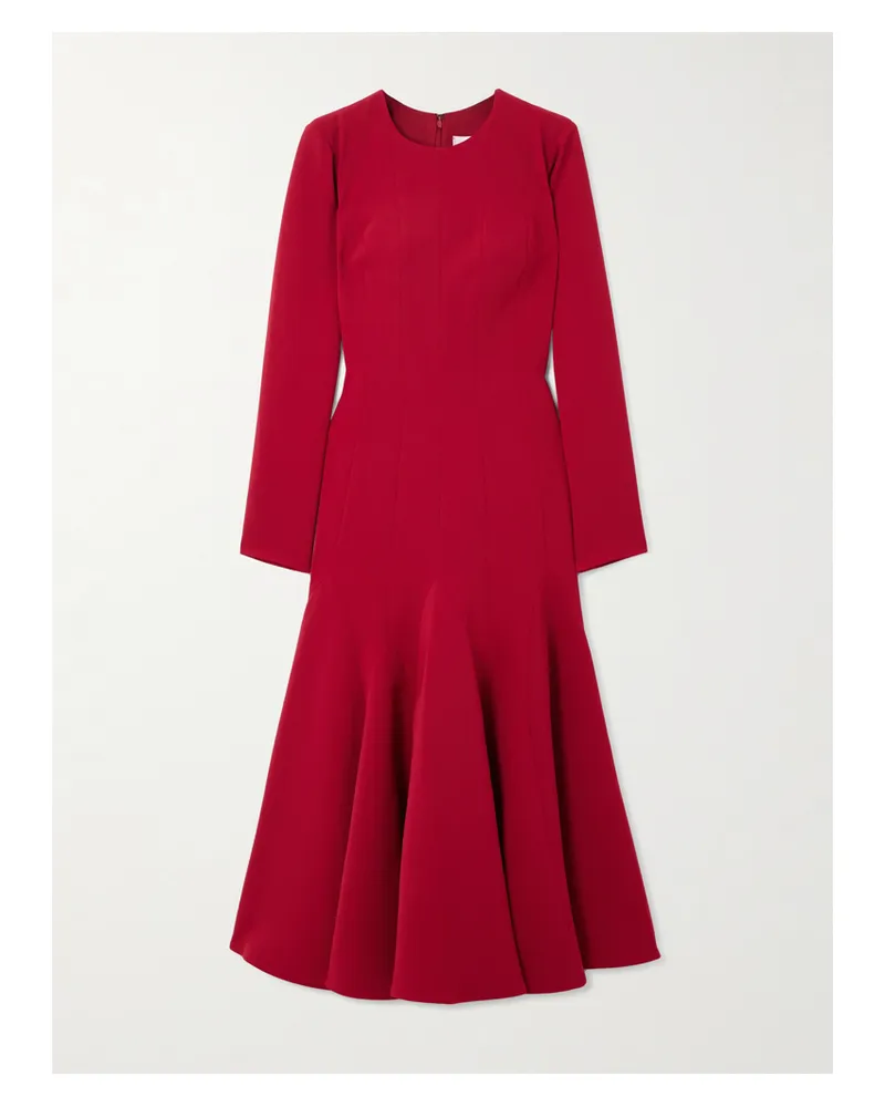 Carolina Herrera New York Midikleid Aus Crêpe Mit Falten - Rot Rot
