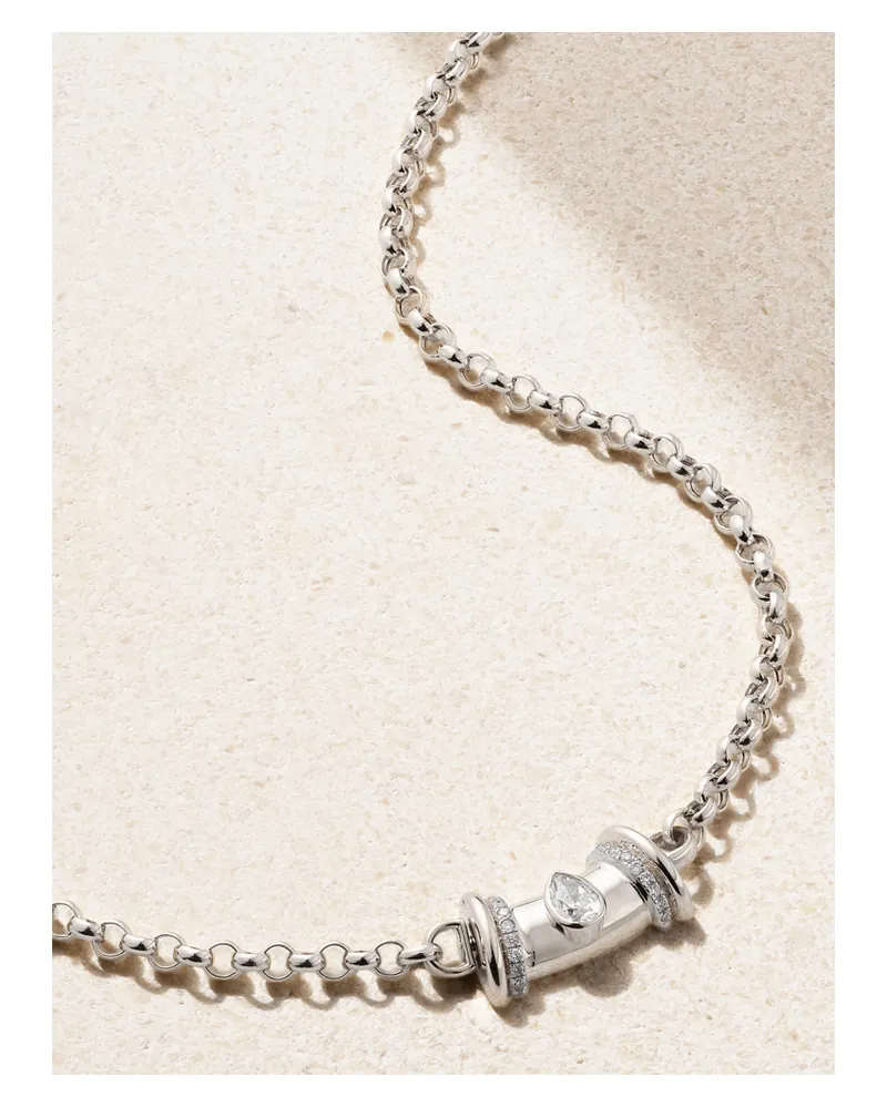 L’Atelier Nawbar Warrior Princess Kette Aus 18 Karat Weißgold Mit Diamanten Gold