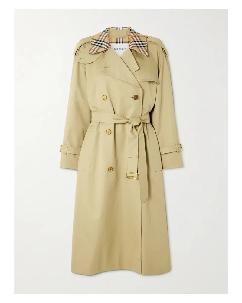 Burberry Castleford Trenchcoat Aus Baumwollgabardine Mit Karomuster - Neutral Neutral