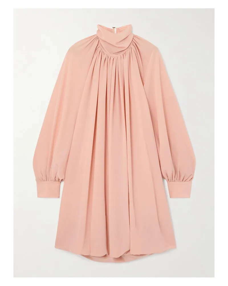 Stella McCartney Rückenfreies Minikleid Aus Crêpe De Chine Aus Seide Mit Raffungen - Pink Pink