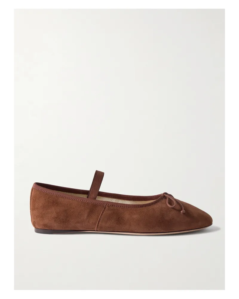 Loeffler Randall Leonie Ballerinas Aus Veloursleder Mit Schleife - Braun Braun