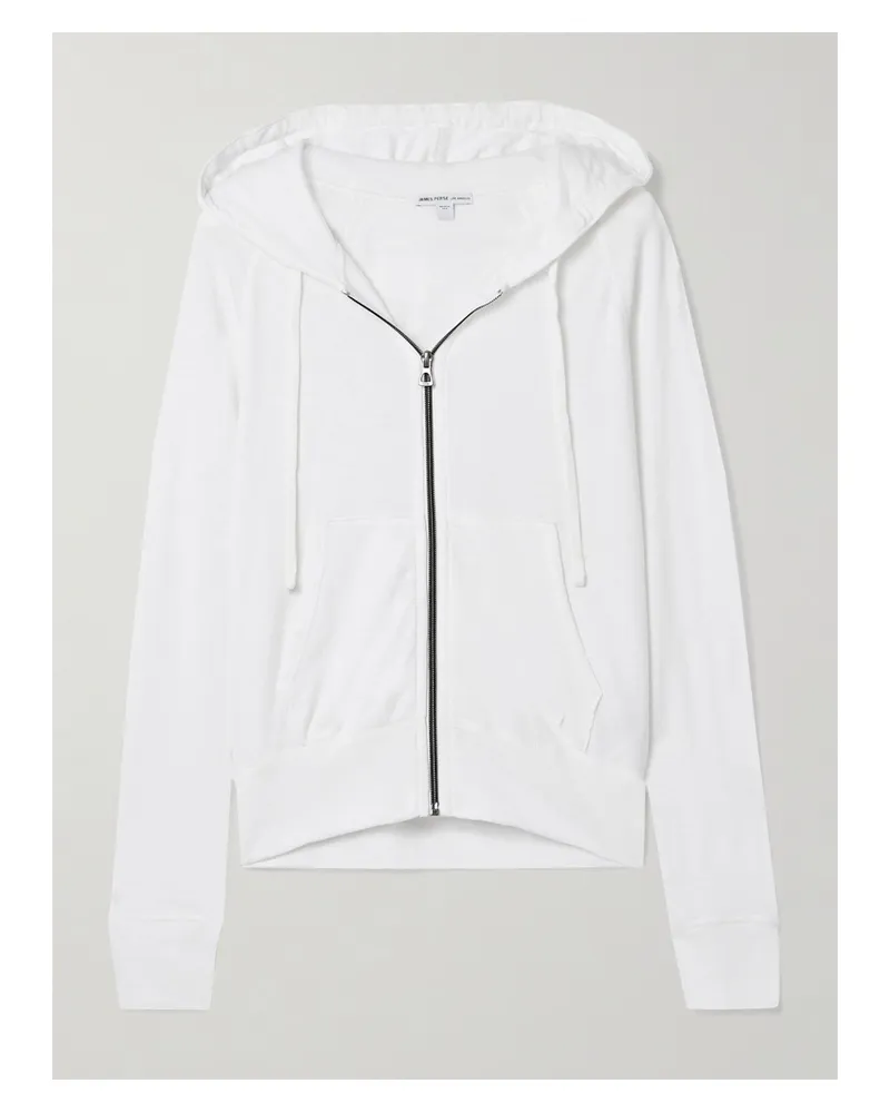 James Perse Kapuzenjacke Aus Baumwollfrottee - Weiß Weiß