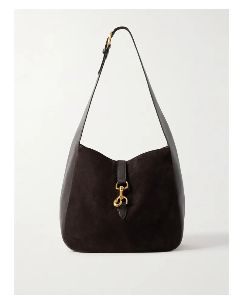 Nili Lotan Anita Suede And Leather Shoulder Bag - Brown Brown