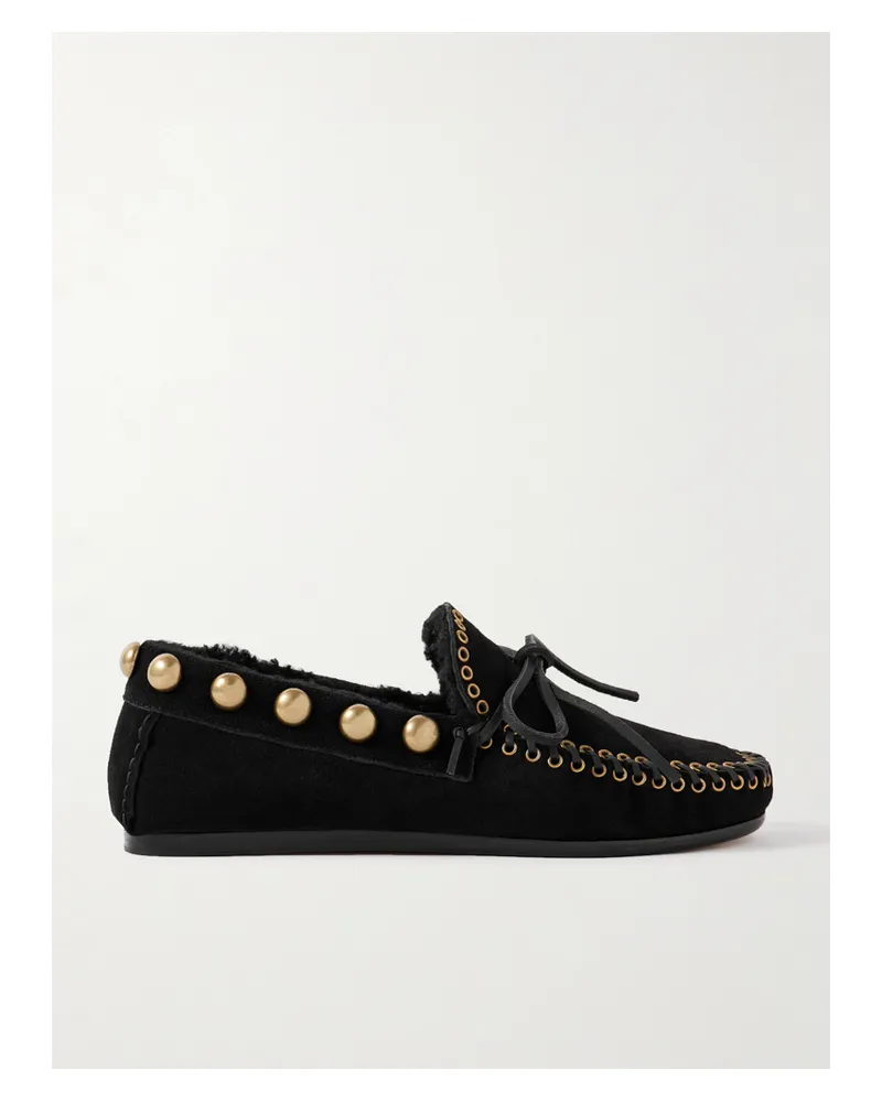 Isabel Marant Fitza Loafers Aus Veloursleder Mit Verzierungen - Schwarz Schwarz