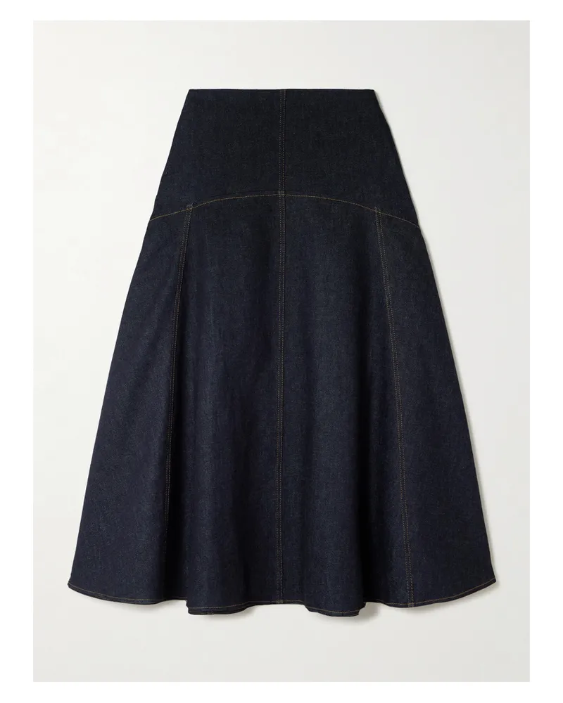 Jacquemus Triangle De-nîmes Midi-jeansrock Mit Stickerei - Blau Blau