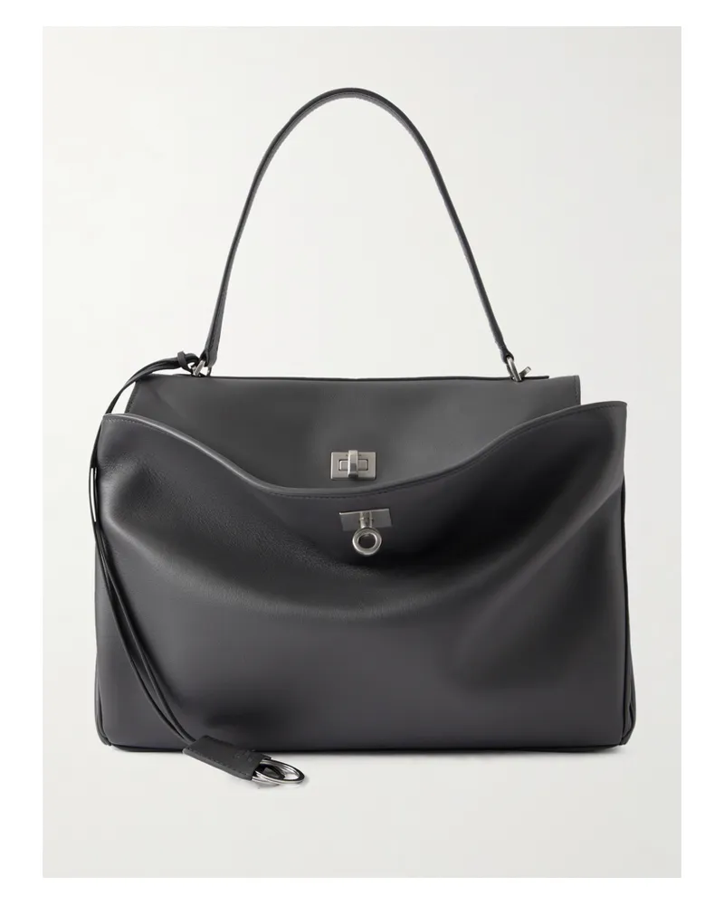 Balenciaga Rodeo Medium Leather Shoulder Bag - Gray Gray