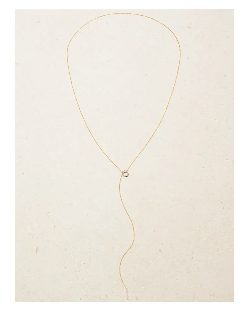 Stone & Strand Open Circle Kette Aus 14 Karat Gold Mit Diamanten Gold