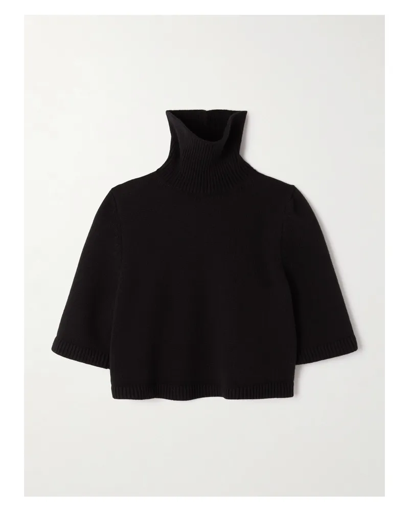Alaïa Verkürzter Rollkragenpullover Aus Einer Kaschmirmischung - Schwarz Schwarz