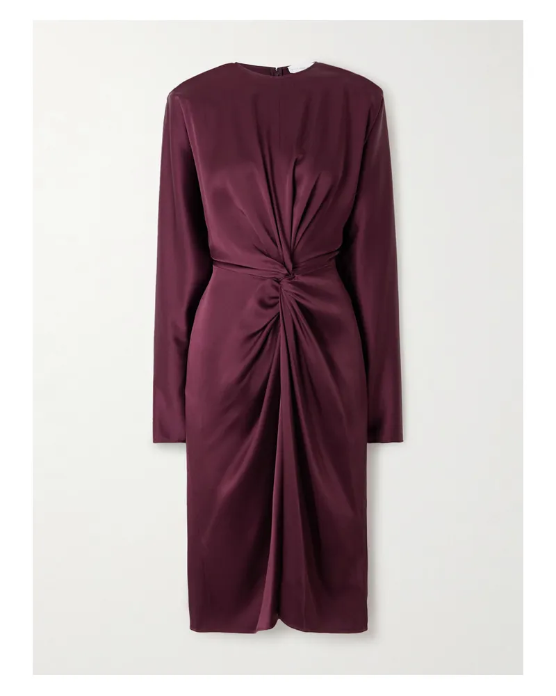 Stella McCartney Midikleid Aus Satin Mit Twist-detail - Burgunder Burgunder
