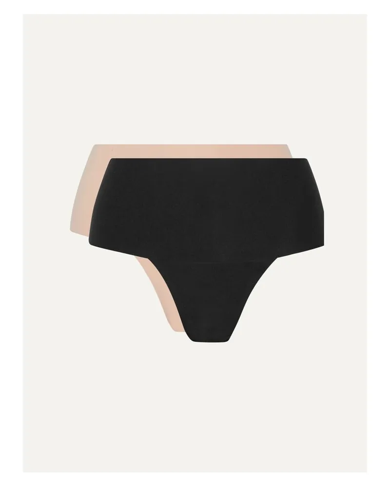 Spanx Undie-tectable® Set Aus Zwei Strings Aus Stretch-jersey - Schwarz Schwarz