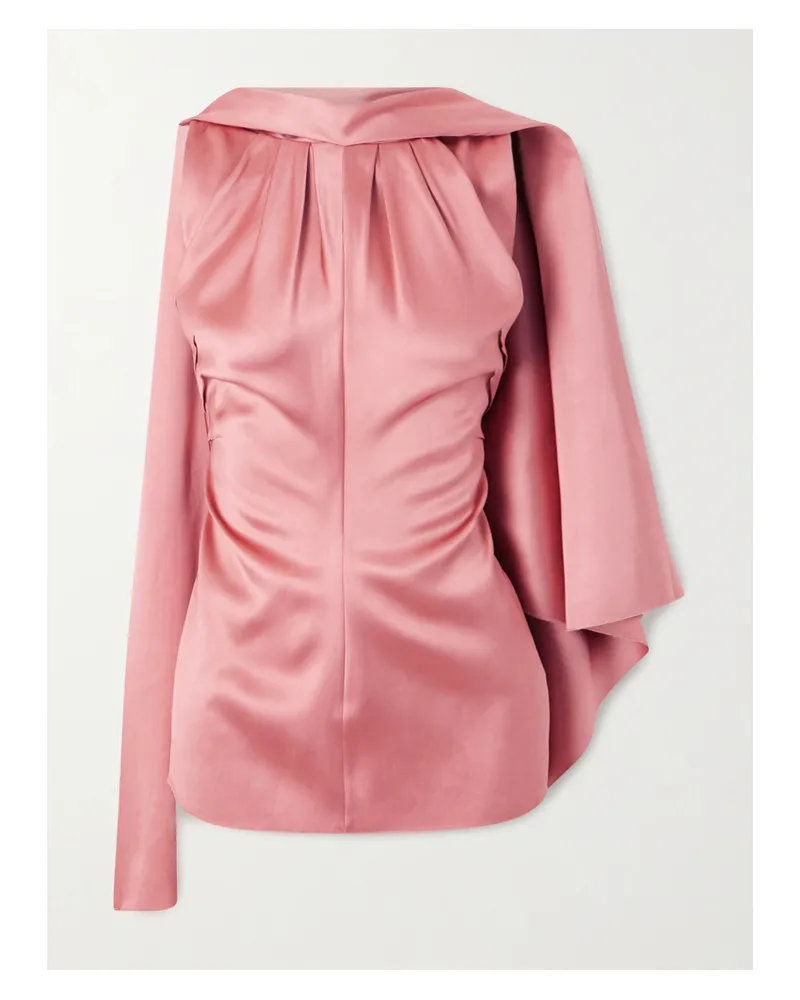 Lanvin Scarf-detailed Draped Satin Top - Pink Pink