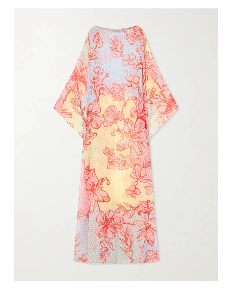 Mary Katrantzou Printed Fil Coupé Organza Kaftan - Multi Multi