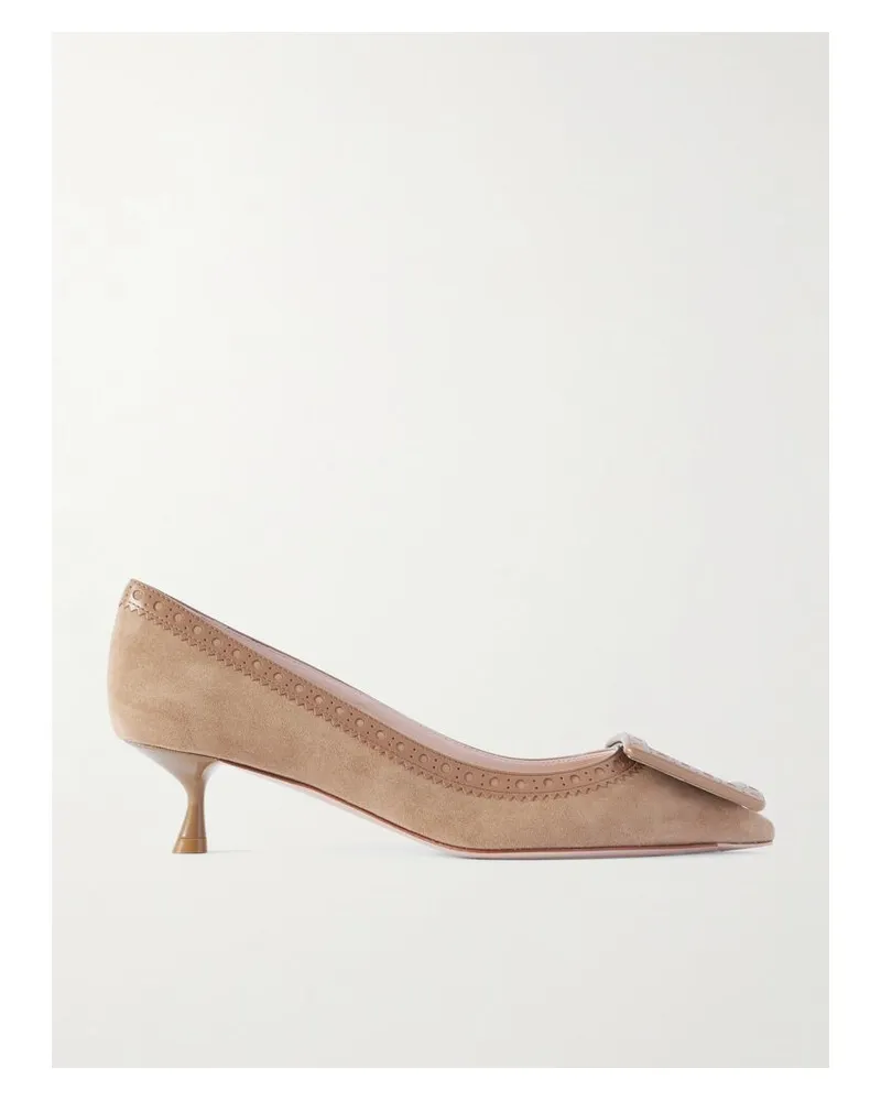 Roger Vivier Viv In The City 45 Pumps Aus Veloursleder Mit Lederbesätzen - Braun Braun