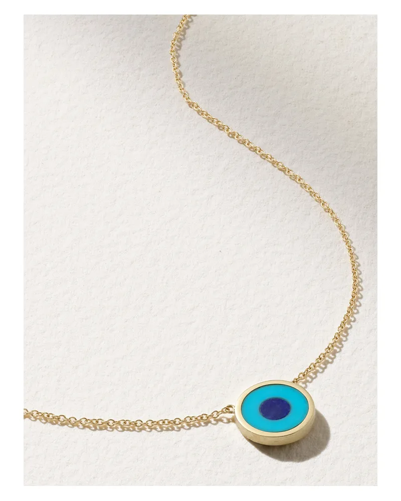 Jennifer Meyer Mini Evil Eye Kette Aus 18 Karat Gold Mit Türkis Und Lapislazuli Gold