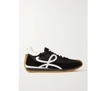 Flow Sneakers Aus Leder Und Shell Mit Logoapplikationen - Schwarz