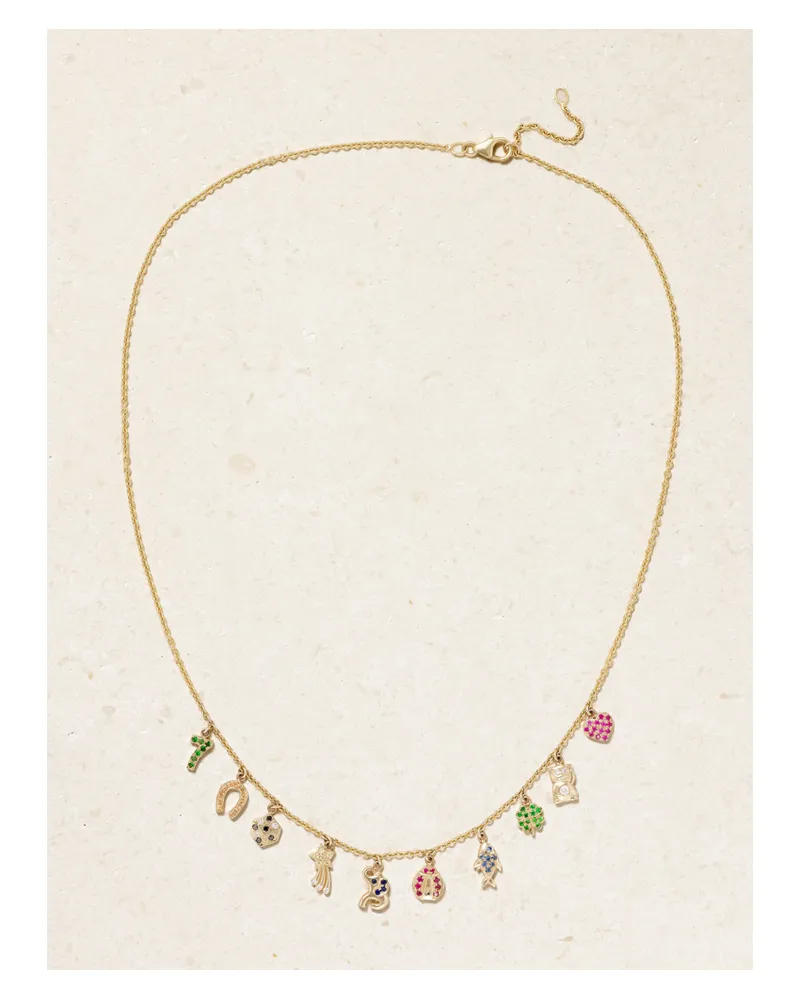 Roxanne First All The Luck Charm 14-karat Gold Sapphire Necklace - Multi Multi