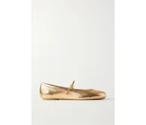 Carla Mary-jane-ballerinas aus Leder in Metallic-optik