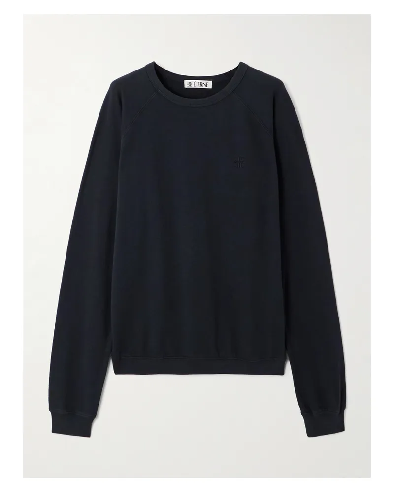 ÉTERNE Oversized-sweatshirt Aus Baumwoll-jersey Mit Stickerei - Schwarz Schwarz