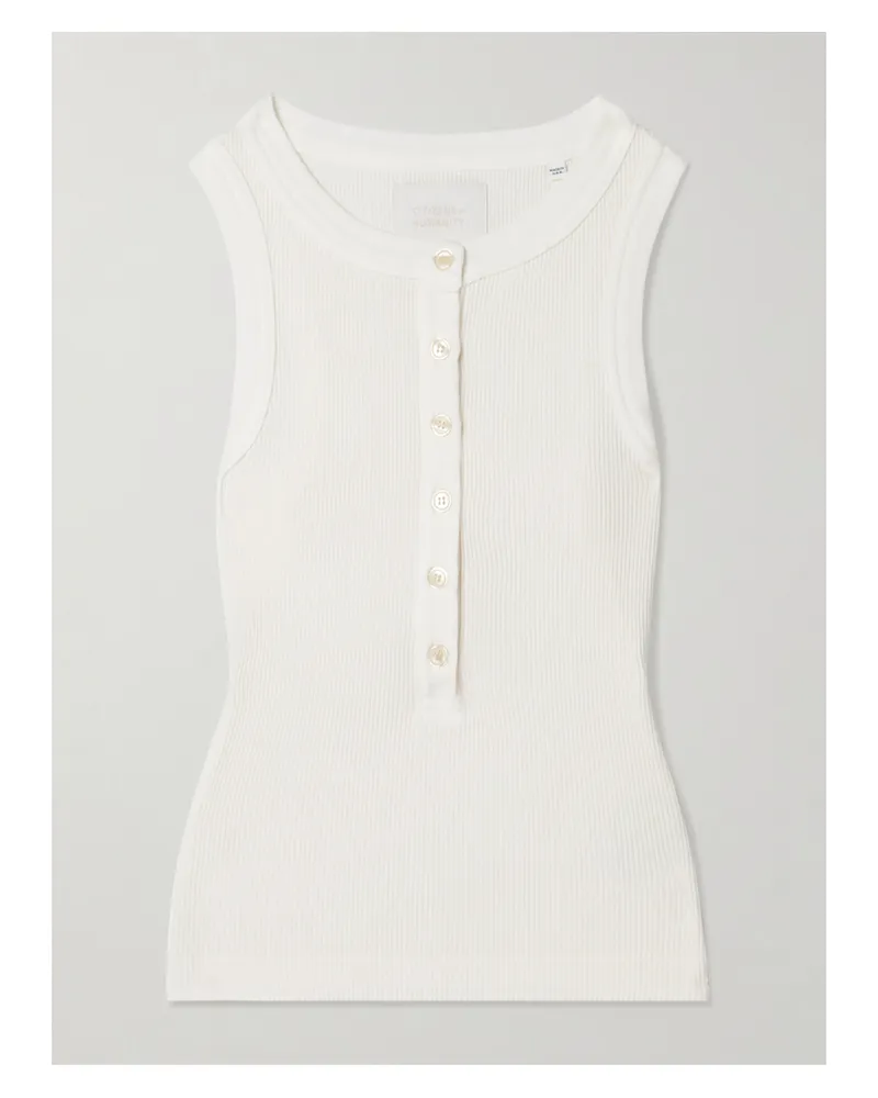 Citizens of humanity Caralyn Tanktop Aus Geripptem Jersey - Wollweiß Wollweiß
